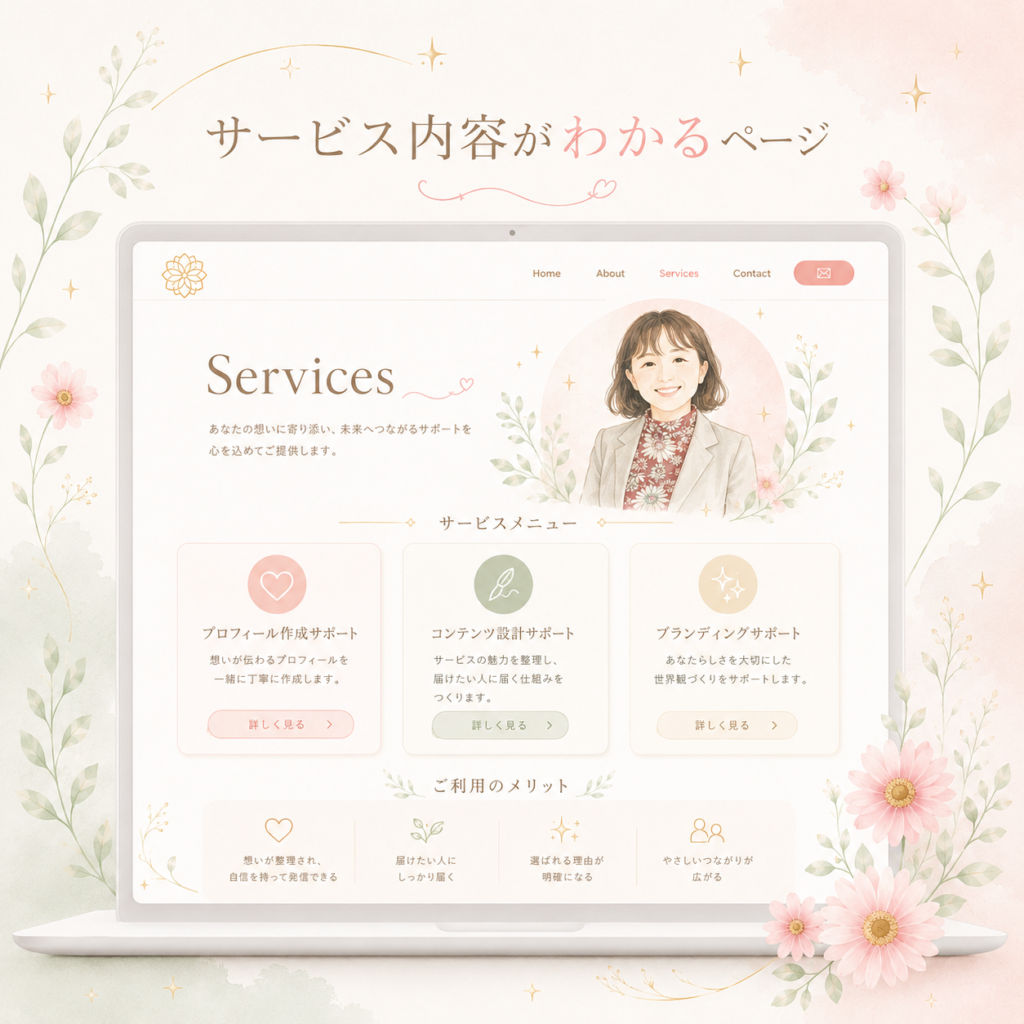 サービス内容がわかるページ
